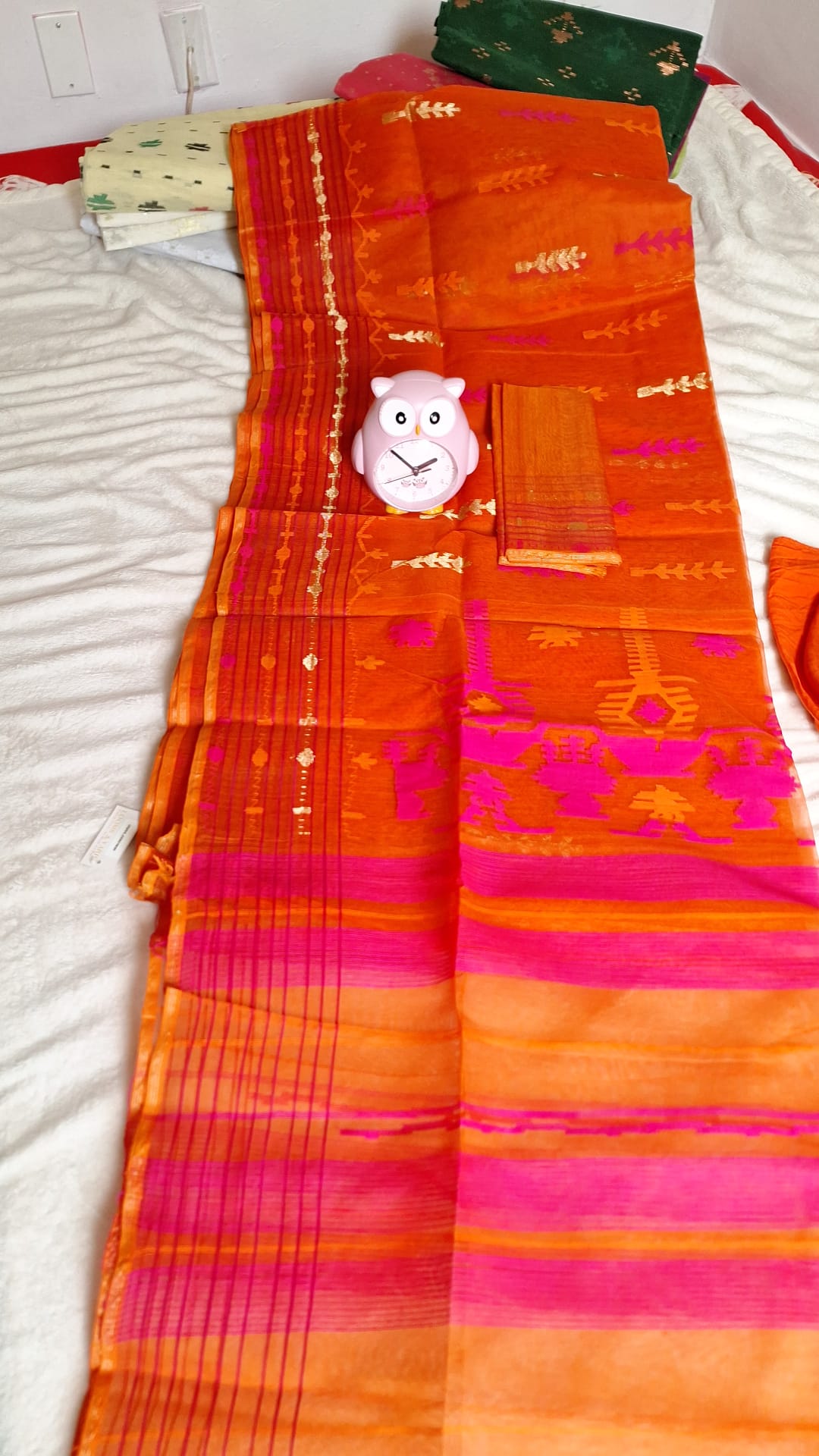 Premium Sunset Glow Jamdanee Saree